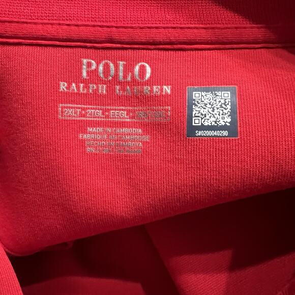 Polo Ralph Lauren Double Knit Mockneck 1/4 Snap 2XLT Red Pullover (A0132) - Picture 6 of 7